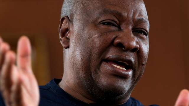 Ghana's NDC party presidential candidate Mahama gives interview to Reuters, in Accra