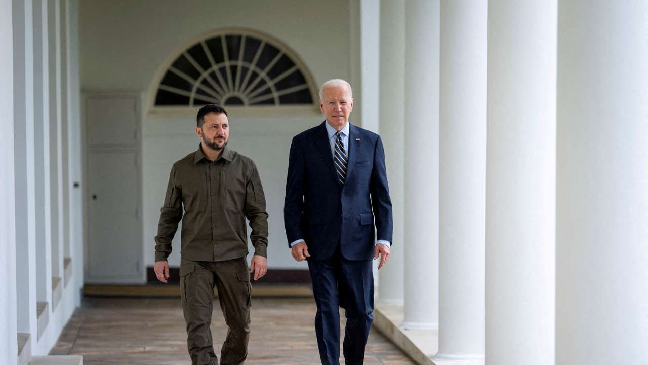 FILE PHOTO: Ukrainian President Volodymyr Zelenskiy meets with President Joe Biden at the White House in Washington