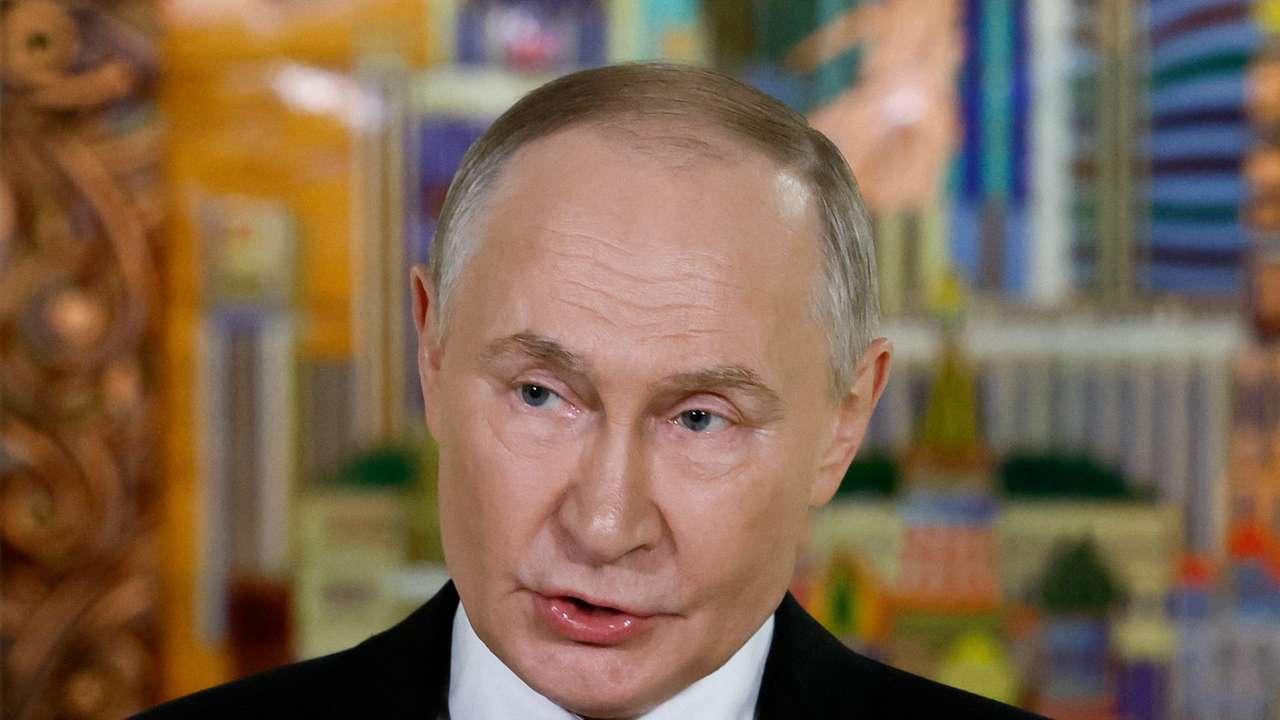 Russian President Putin meets with journalists in Moscow