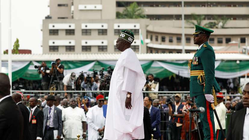 Nigeria's President Bola Tinubu looks on after his swearing-in ceremony in Abuja