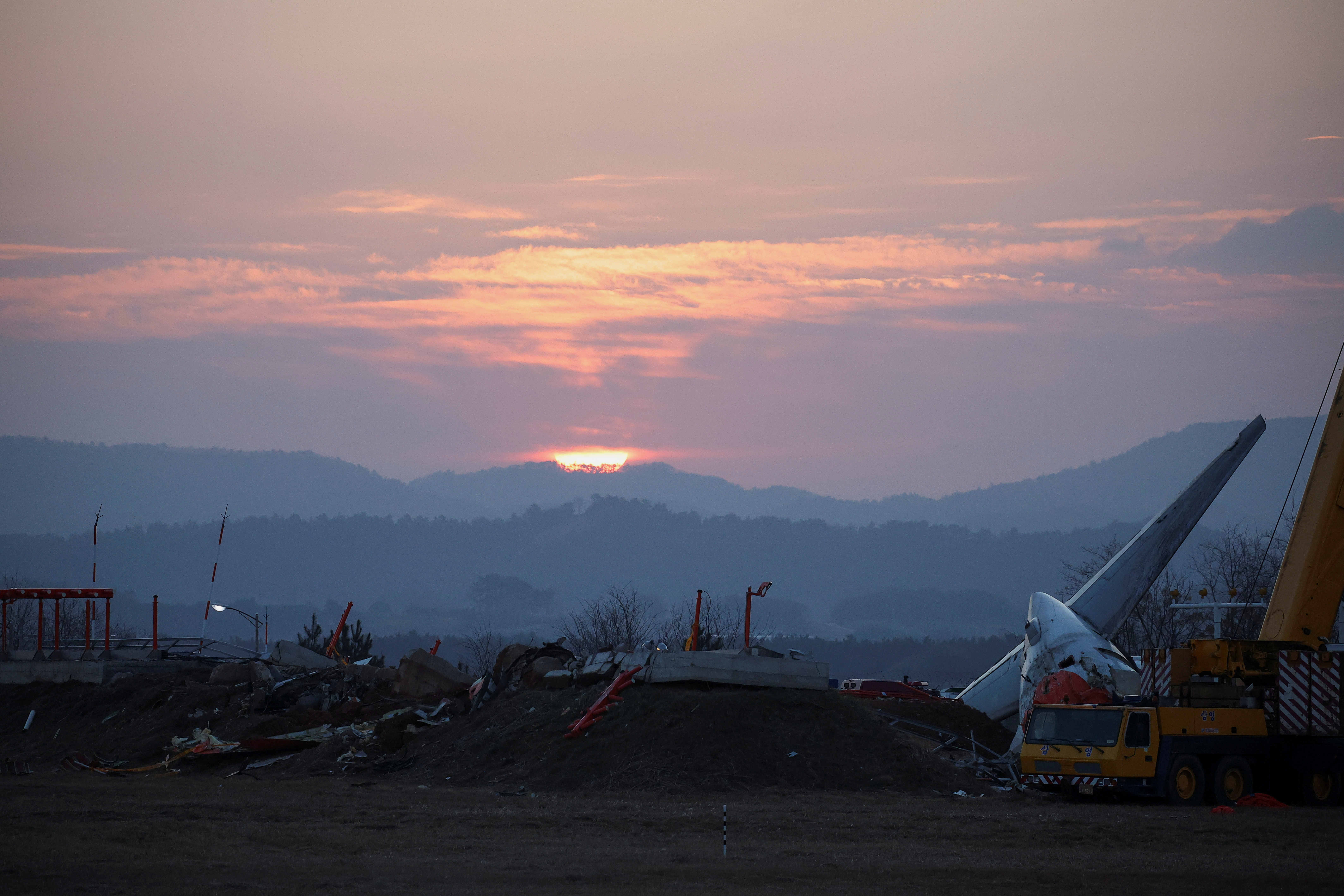 Aftermath of aircraft crash at South Korea's Muan airport