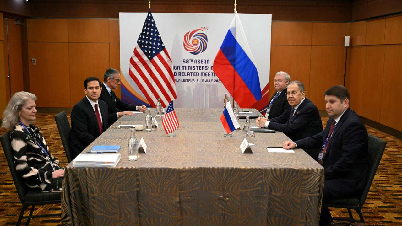 U.S. Secretary of State Marco Rubio meets with Russia's Foreign Minister Sergei Lavrov on the sidelines of the ASEAN Foreign Ministers' Meeting in Kuala Lumpur