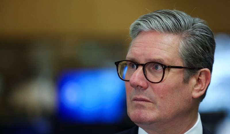British PM Starmer visits a Police Headquarters in Lambeth