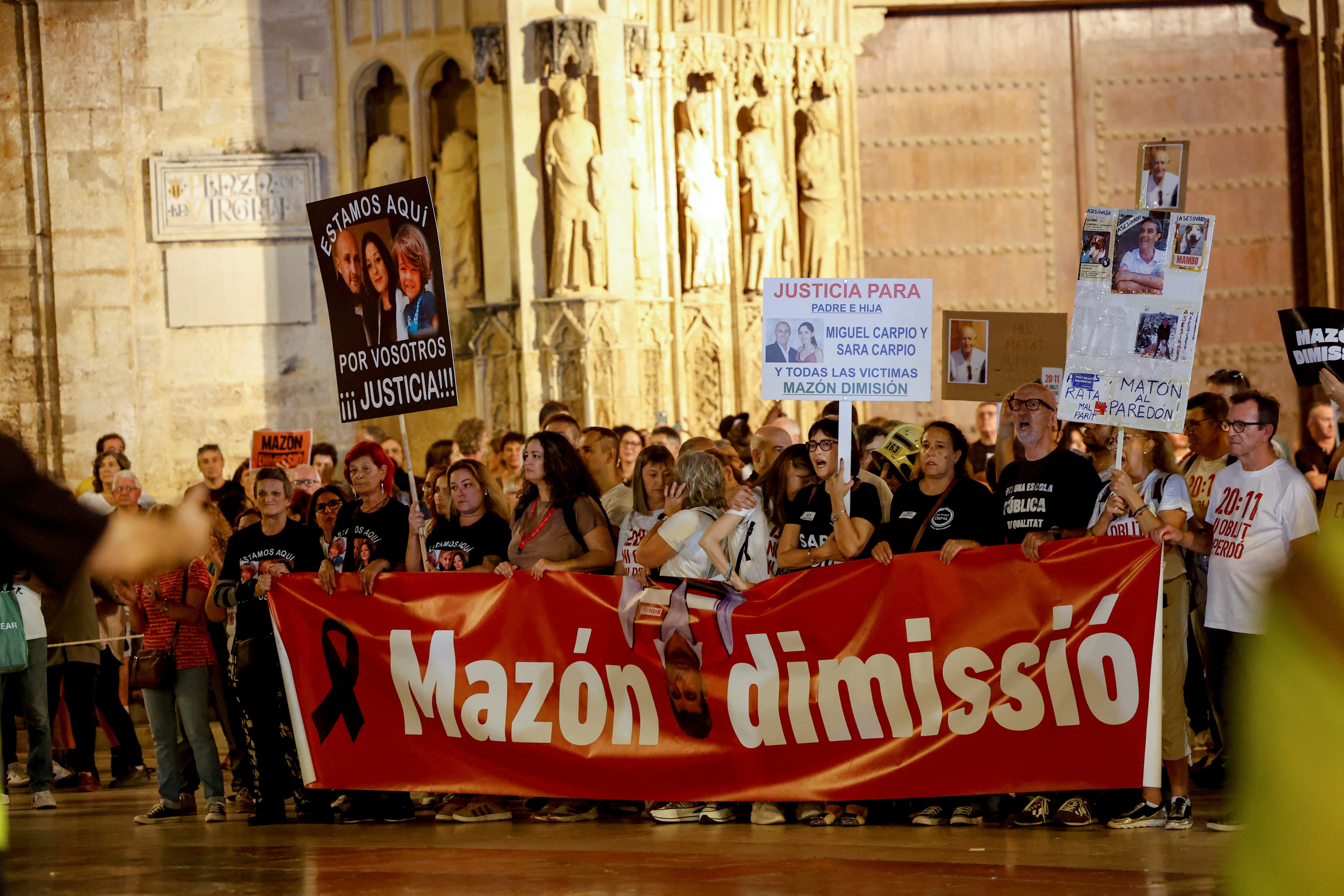 Protesters in Valencia call for regional leader Mazon to resign one year after deadly floods