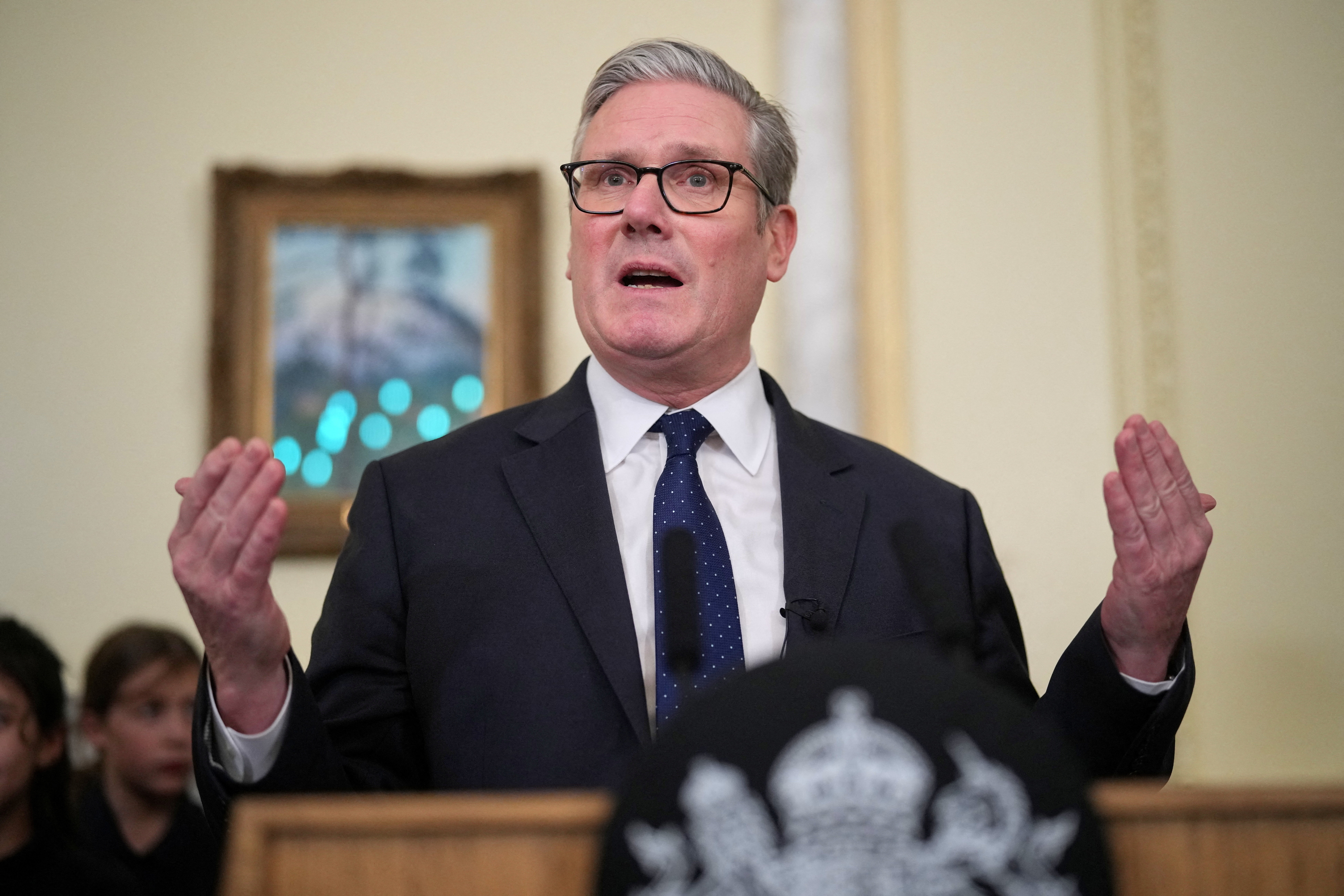 Britain's Prime Minister Keir Starmer hosts Hanukkah reception at Downing Street, in London