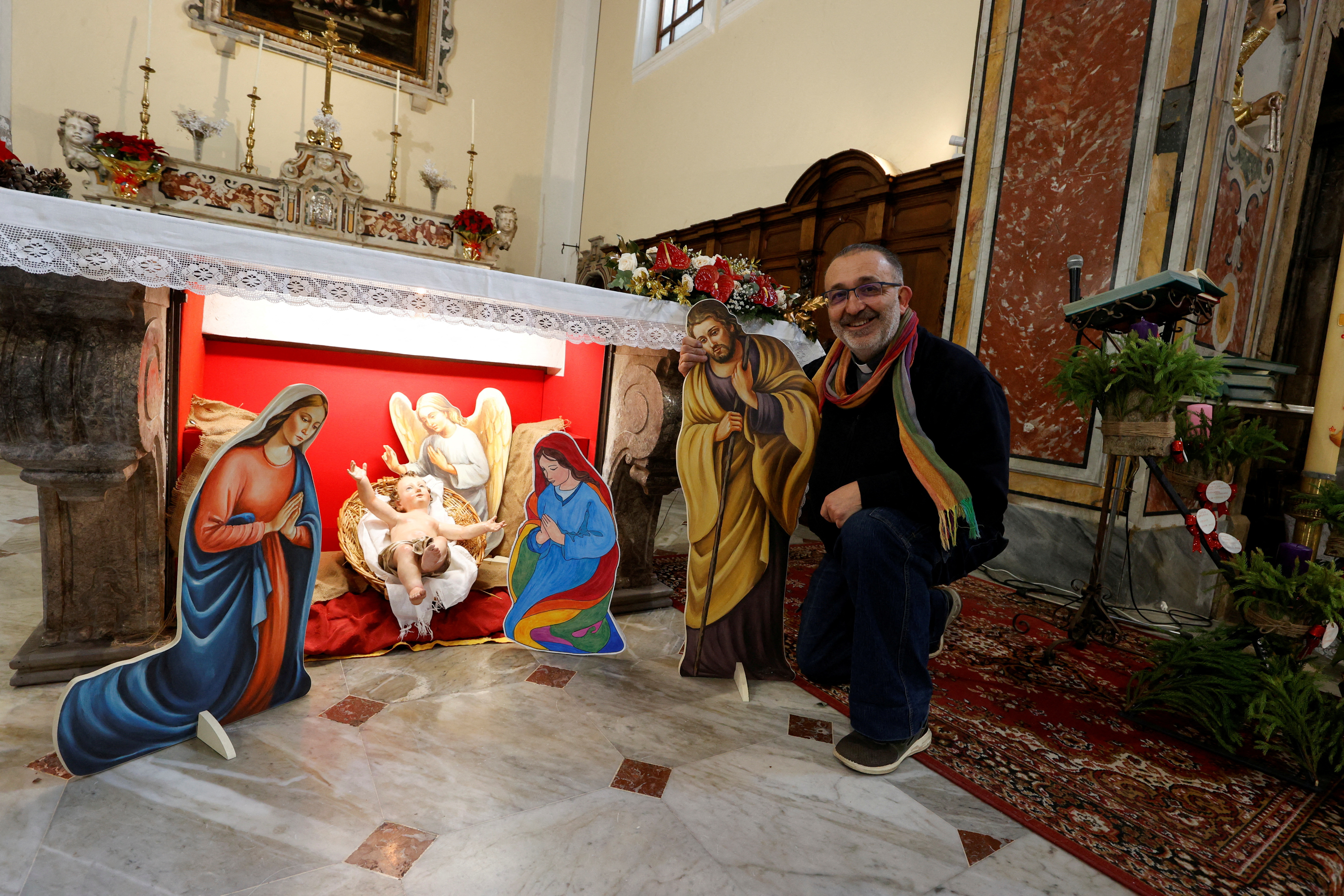 FILE PHOTO: Nativity scene with two mothers of Baby Jesus goes on display in Southern Italy