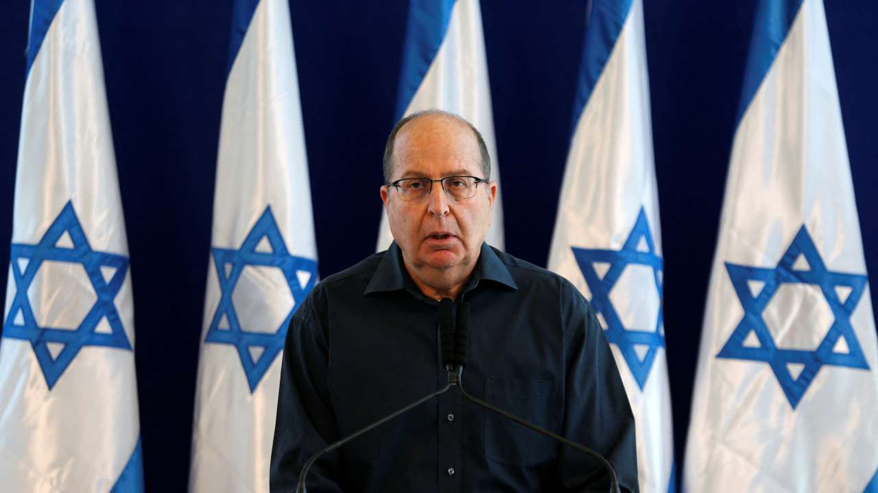 FILE PHOTO: Israel's Defence Minister Yaalon gives a statement to the press at the Kirya Army base in Tel Aviv, Israel