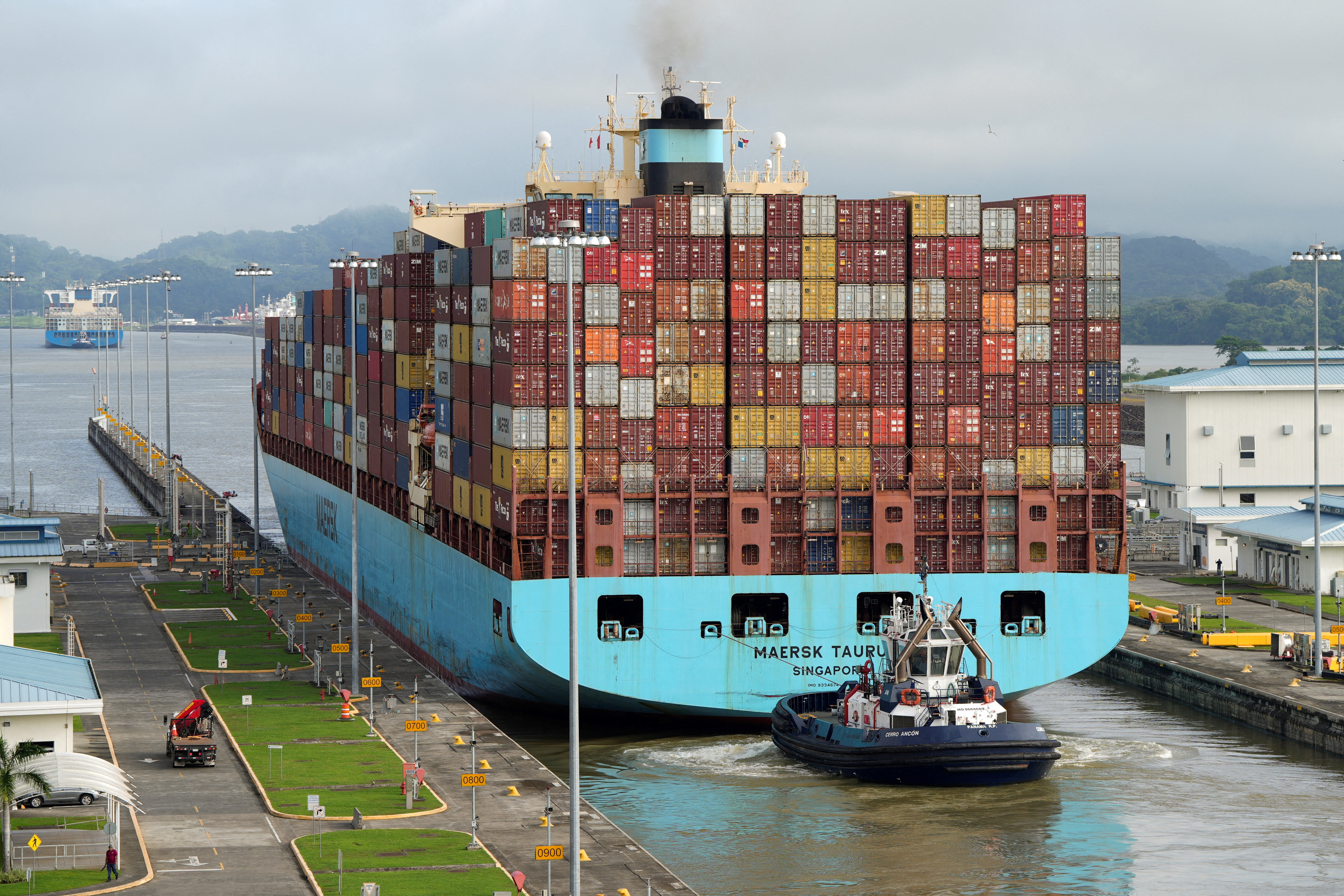 FILE PHOTO: Panama Canal raises maximum water depth for ships transiting Neopanamax locks, on the outskirts of Panama City