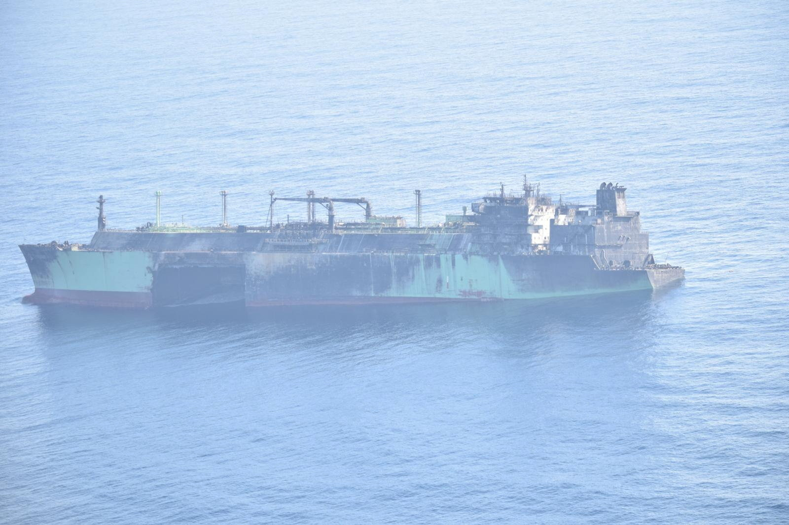 A Russian LNG tanker, Arctic Metagaz, damaged earlier this month and currently adrift without crew, floats in international waters in the Mediterranean Sea between Malta and the Italian islands of Lampedusa and Linosa