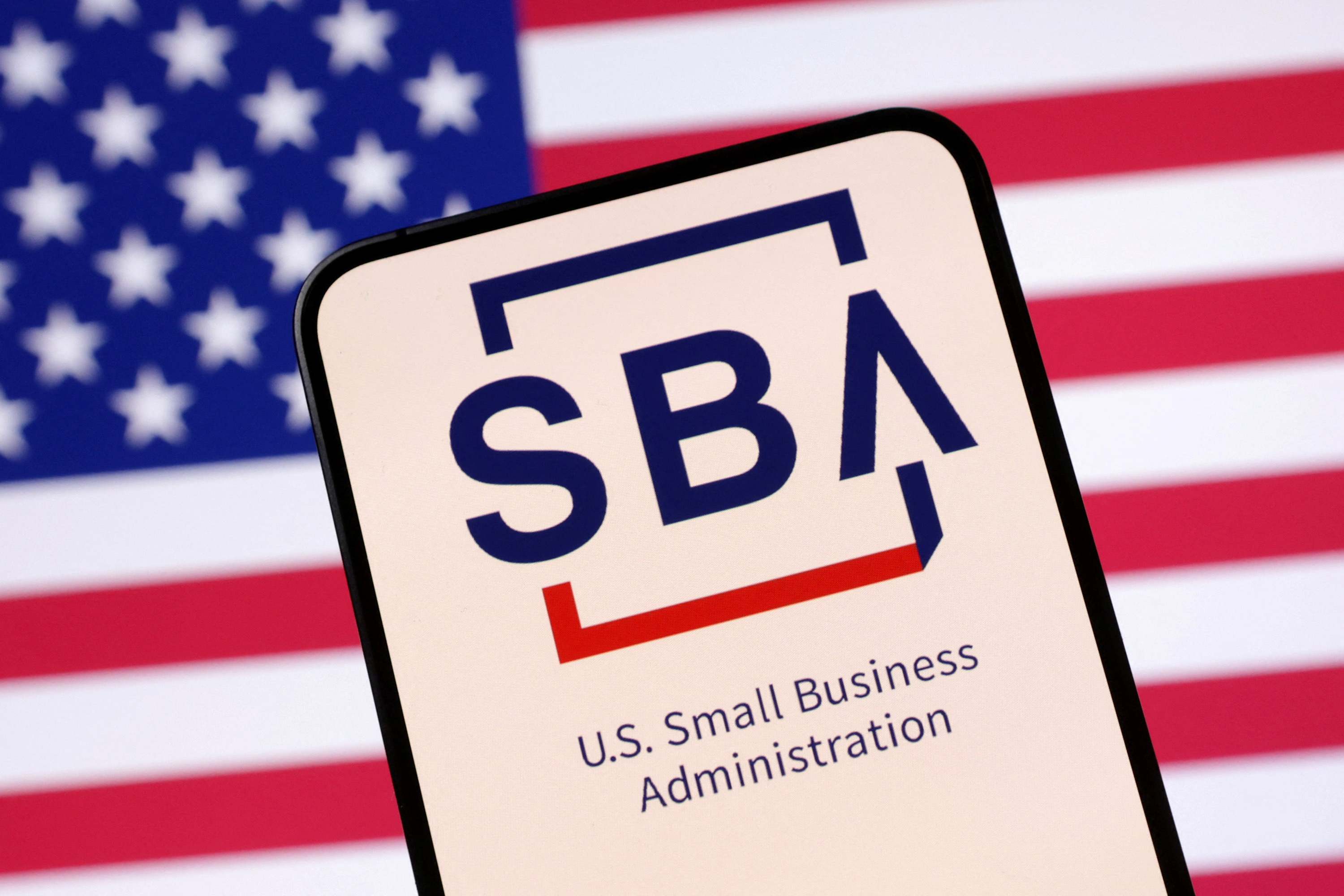 Illustration shows United States Small Business Administration logo and U.S. flag