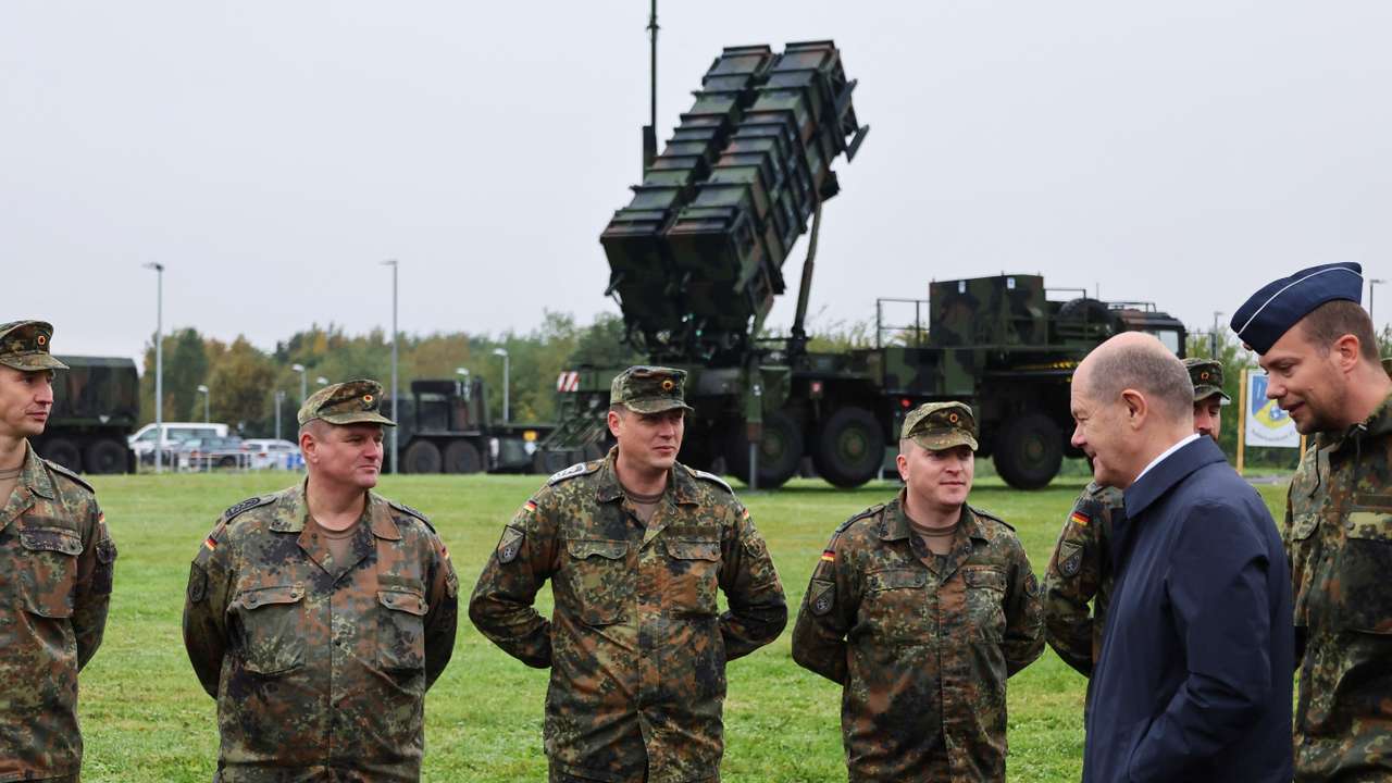 German Chancellor Scholz visits Air Force base in Cologne