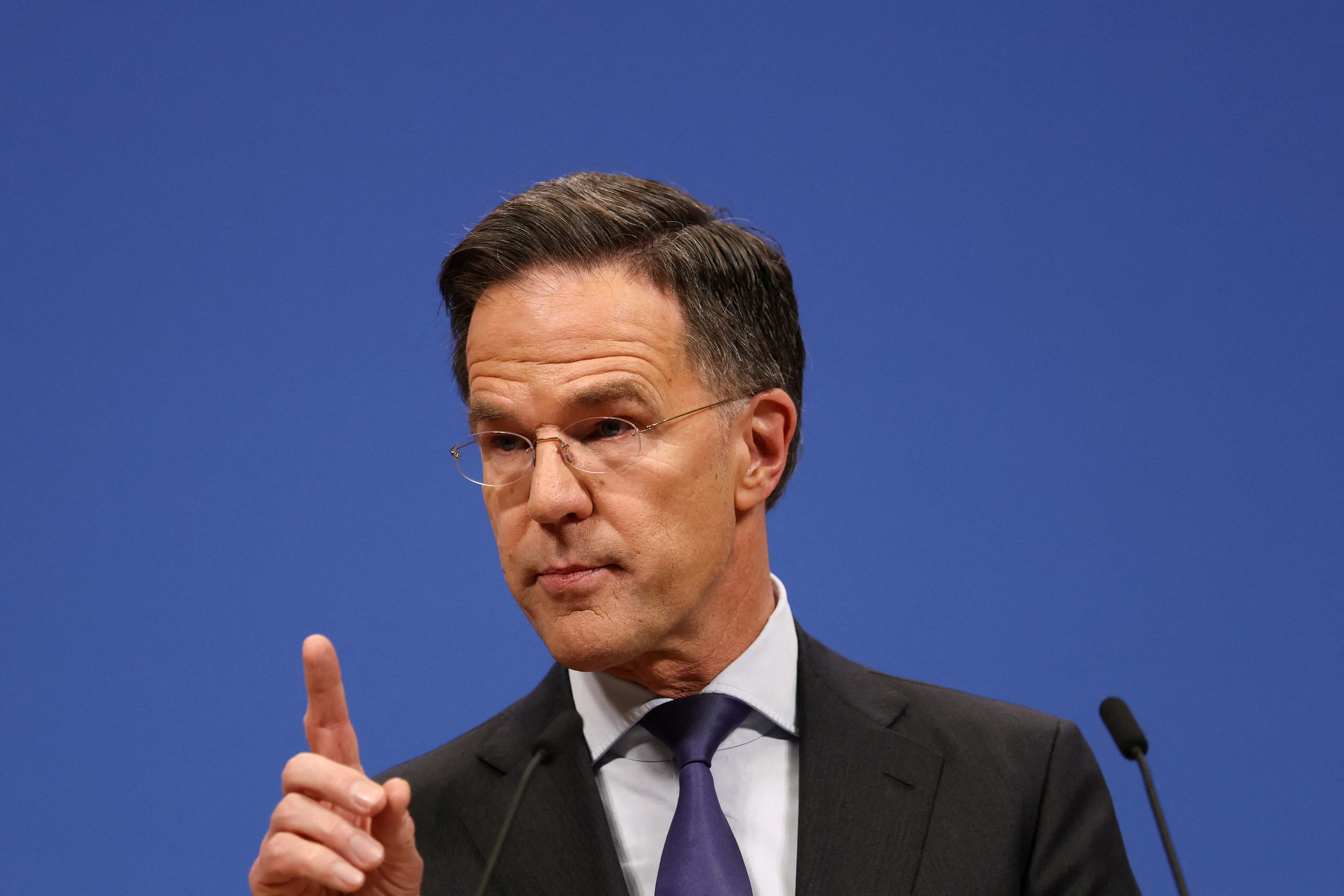 NATO Secretary General Rutte holds a press conference at the Alliance headquarters in Brussels
