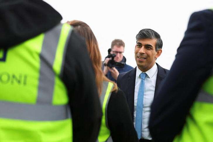 British PM Sunak visits a construction site in Swindon