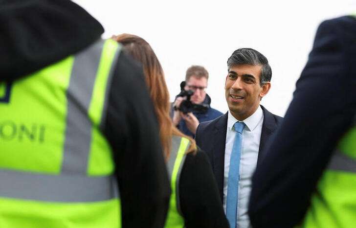 British PM Sunak visits a construction site in Swindon