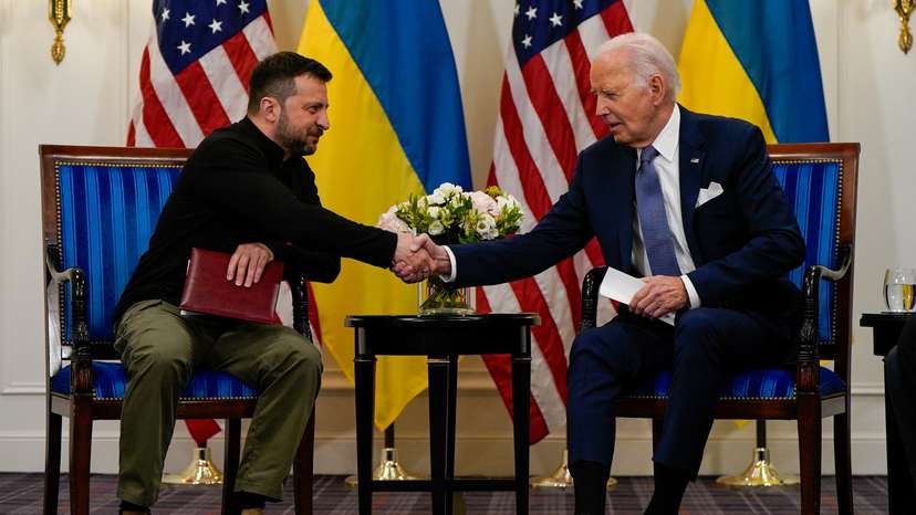 U.S. President Biden holds a bilateral meeting with Ukrainian President Zelenskiy, in Paris
