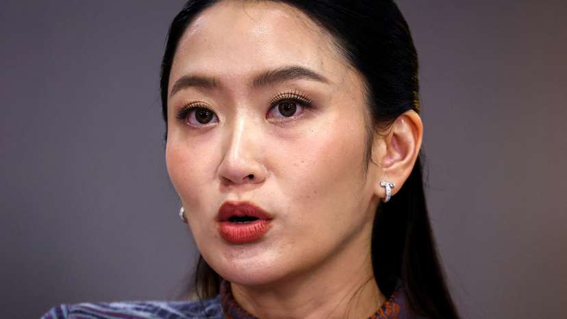 FILE PHOTO: Thailand's Prime Minister Paetongtarn Shinawatra speaks during a press conference about tensions following the incident in an undemarcated area on May 28, in Bangkok