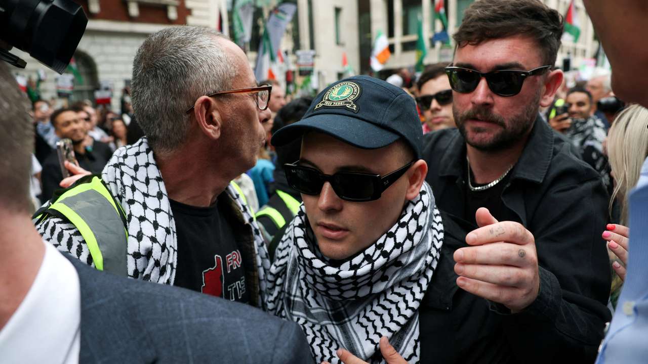 FILE PHOTO: Member of Irish rap group Kneecap in UK court on terrorism charge