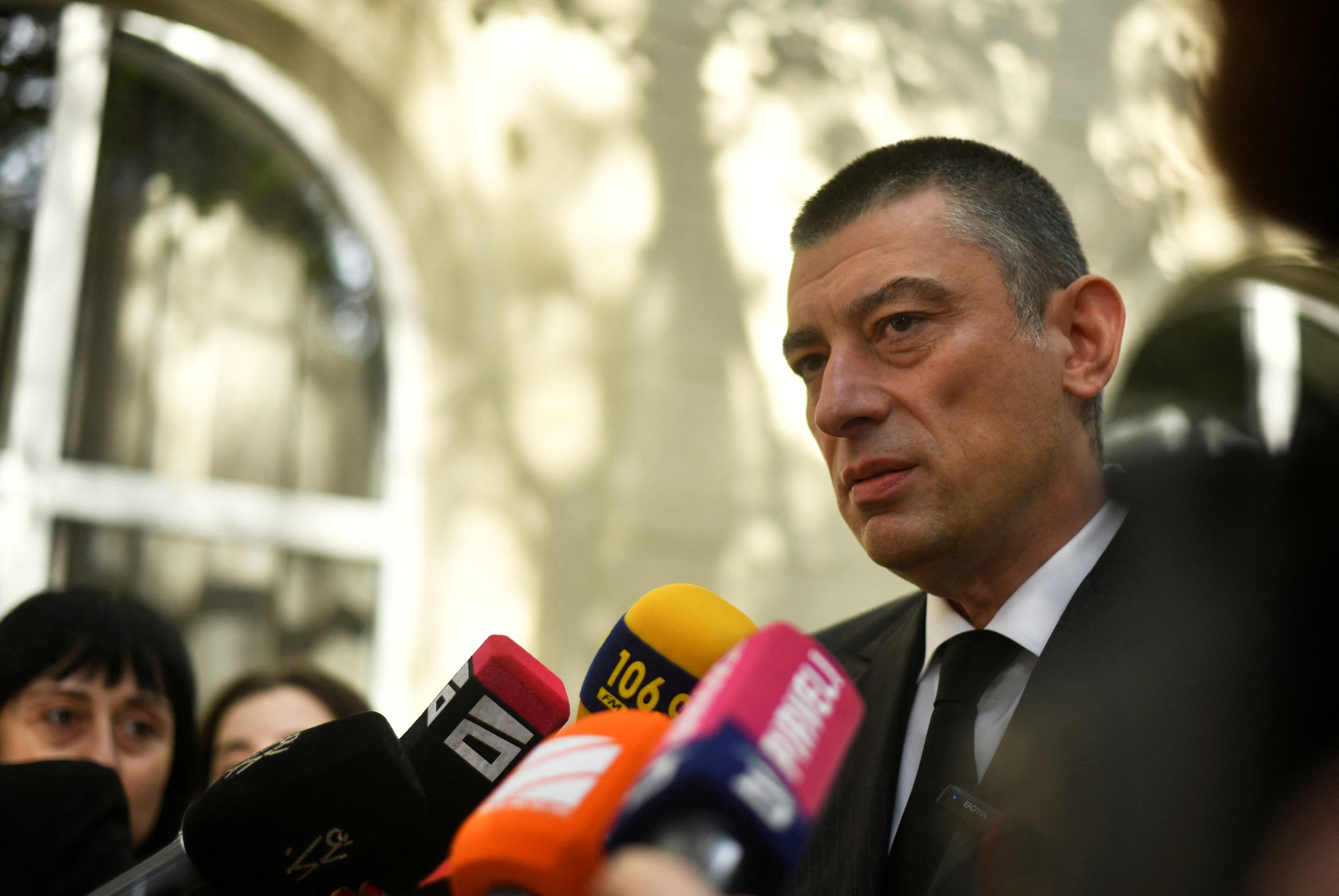 Giorgi Gakharia, chairman of the opposition political party "For Georgia", votes in parliamentary elections in Tbilisi