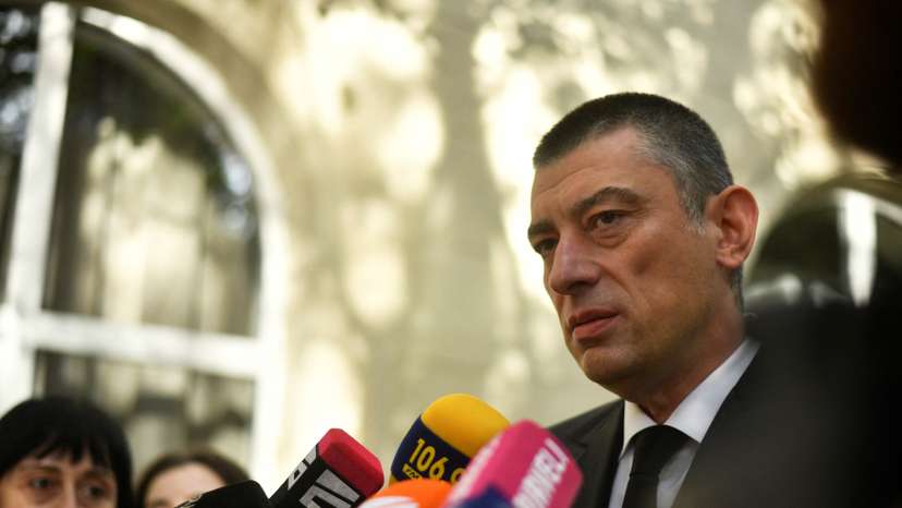 Giorgi Gakharia, chairman of the opposition political party "For Georgia", votes in parliamentary elections in Tbilisi