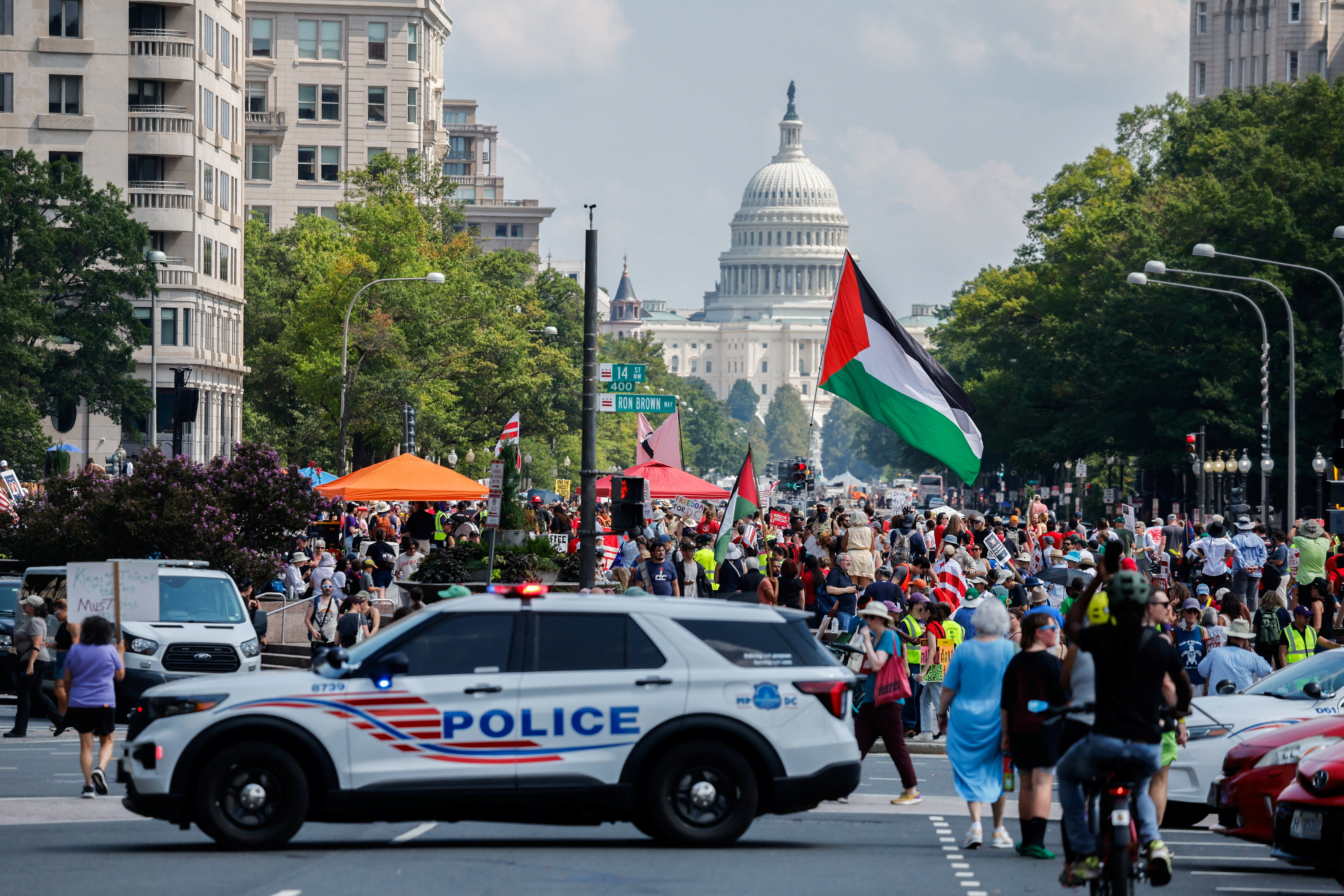 Demonstrators attend "We Are All DC" march, in Washington, D.C.