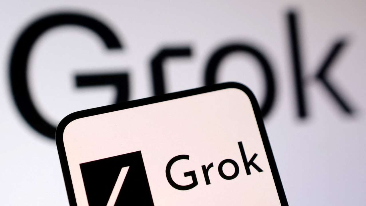 Illustration shows xAI Grok logo