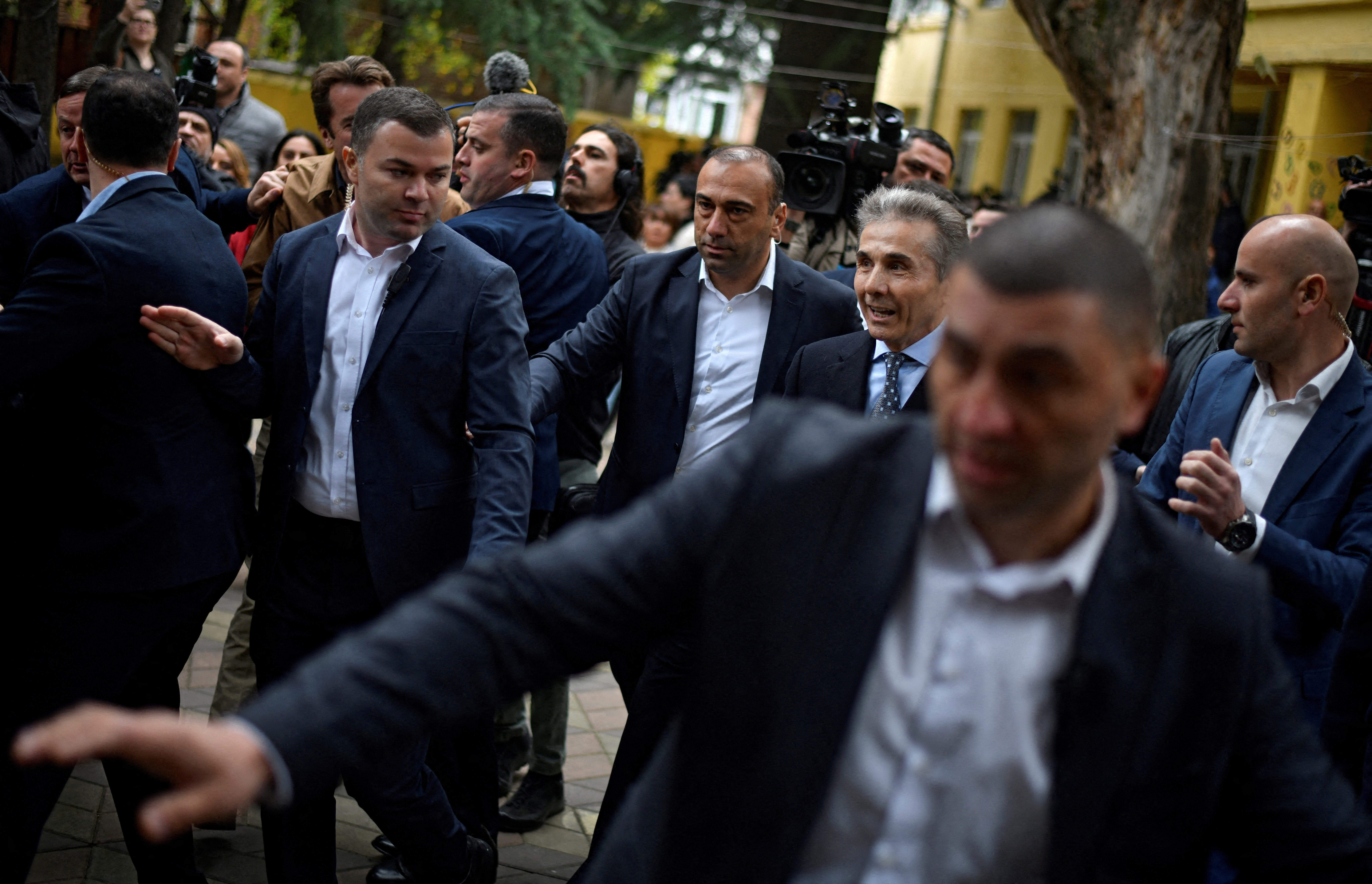 FILE PHOTO: Founder of the Georgian Dream party Bidzina Ivanishvili votes in parliamentary elections in Tbilisi