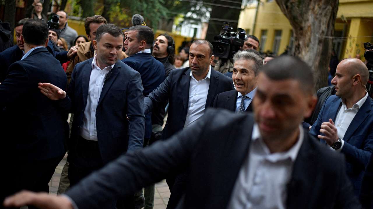 FILE PHOTO: Founder of the Georgian Dream party Bidzina Ivanishvili votes in parliamentary elections in Tbilisi