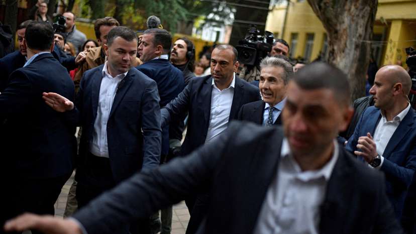 FILE PHOTO: Founder of the Georgian Dream party Bidzina Ivanishvili votes in parliamentary elections in Tbilisi