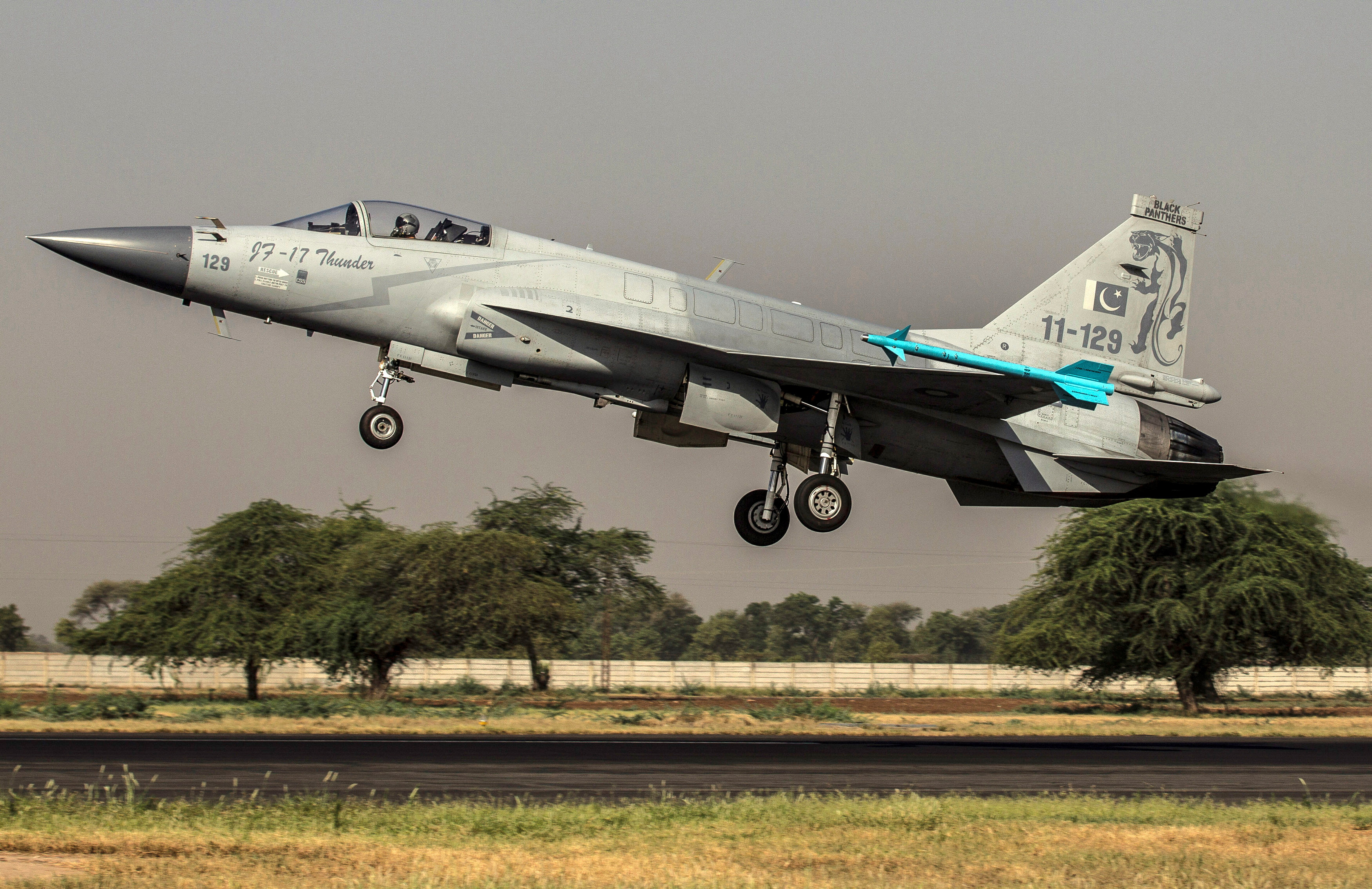 FILE PHOTO: A JF-17 Thunder fighter jet of the Pakistan Air Force takes off from Mushaf base in Sargodha