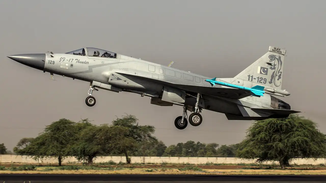 FILE PHOTO: A JF-17 Thunder fighter jet of the Pakistan Air Force takes off from Mushaf base in Sargodha