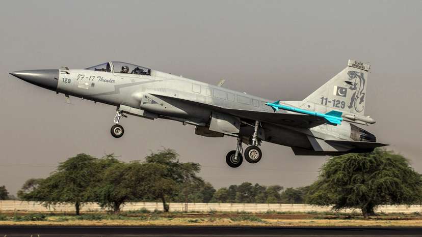 FILE PHOTO: A JF-17 Thunder fighter jet of the Pakistan Air Force takes off from Mushaf base in Sargodha