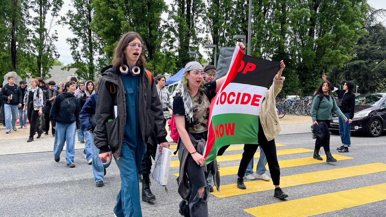Pro-Palestinian student protest at the University of Lausanne