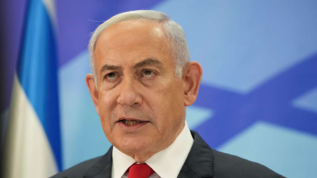 Israeli Prime Minister Benjamin Netanyahu speaks during a press conference in Jerusalem