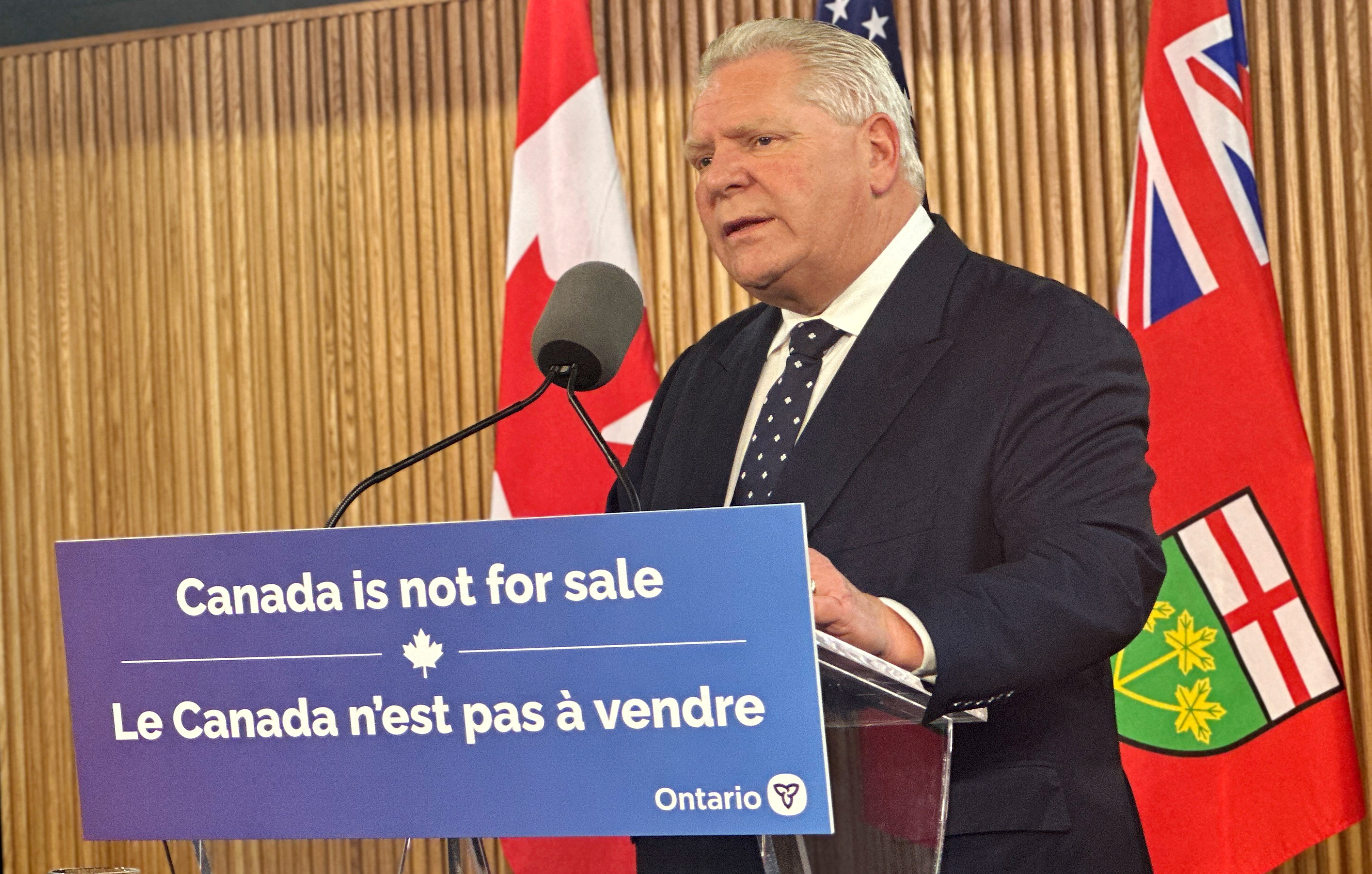 FILE PHOTO: Ontario Premier Doug Ford responds to Trump's new 25% tariffs on imports