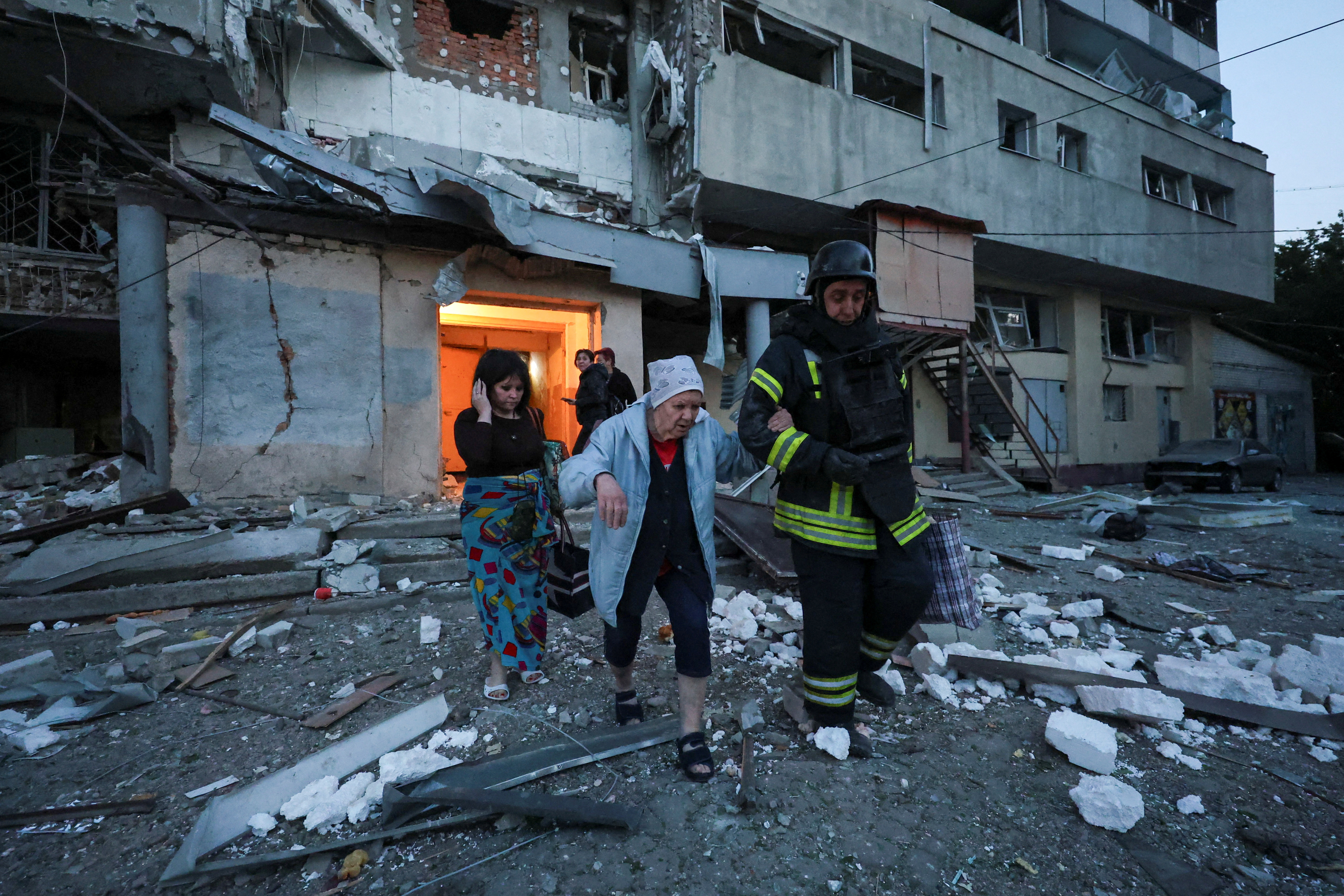 Aftermath of a Russian drone attack in Kharkiv