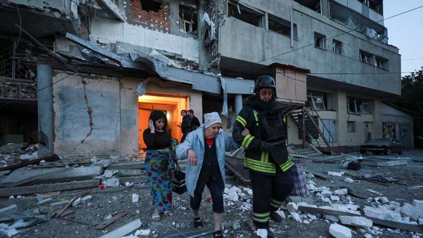 Aftermath of a Russian drone attack in Kharkiv