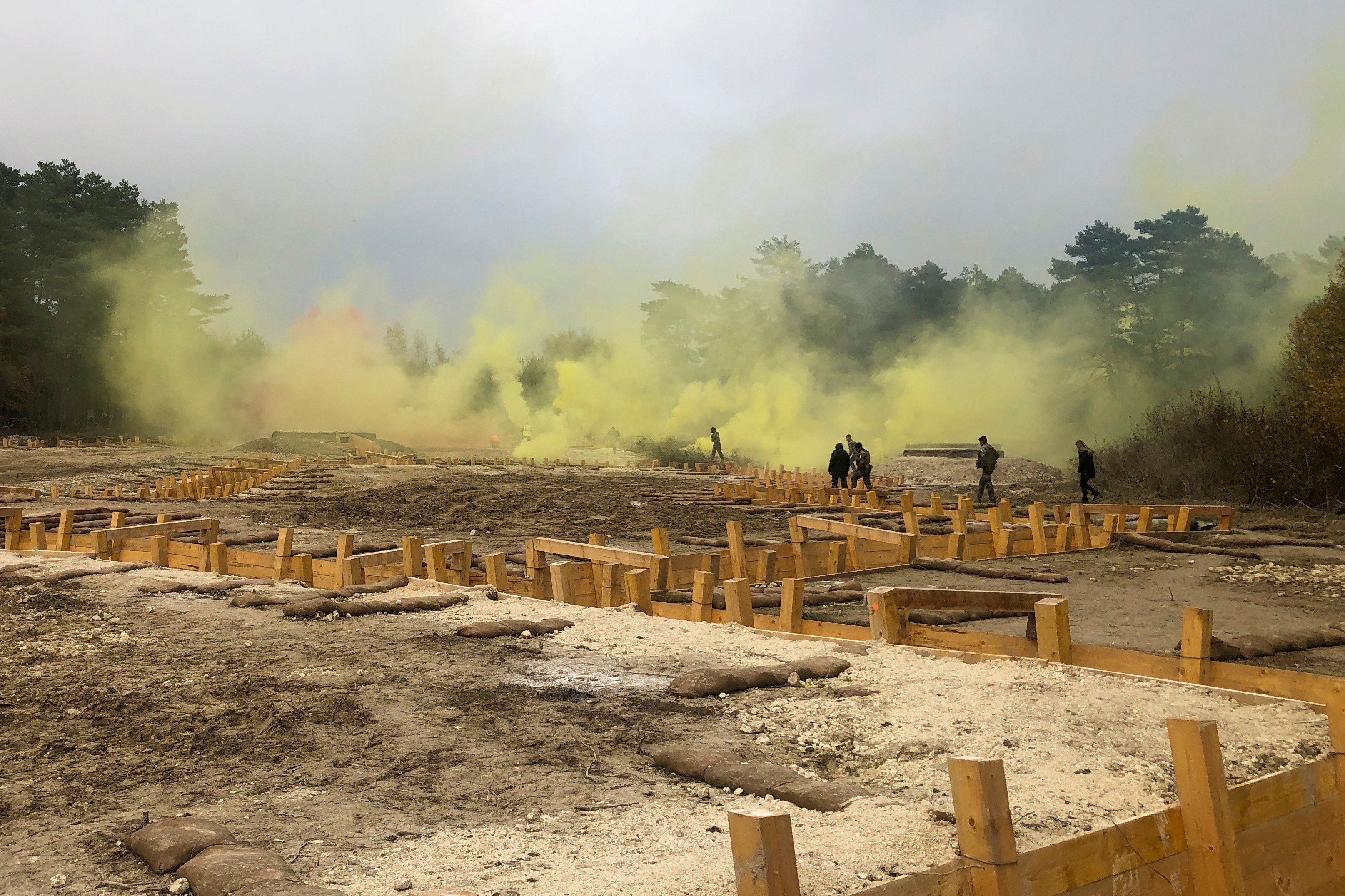 A training session involving Ukrainian conscripts and veterans