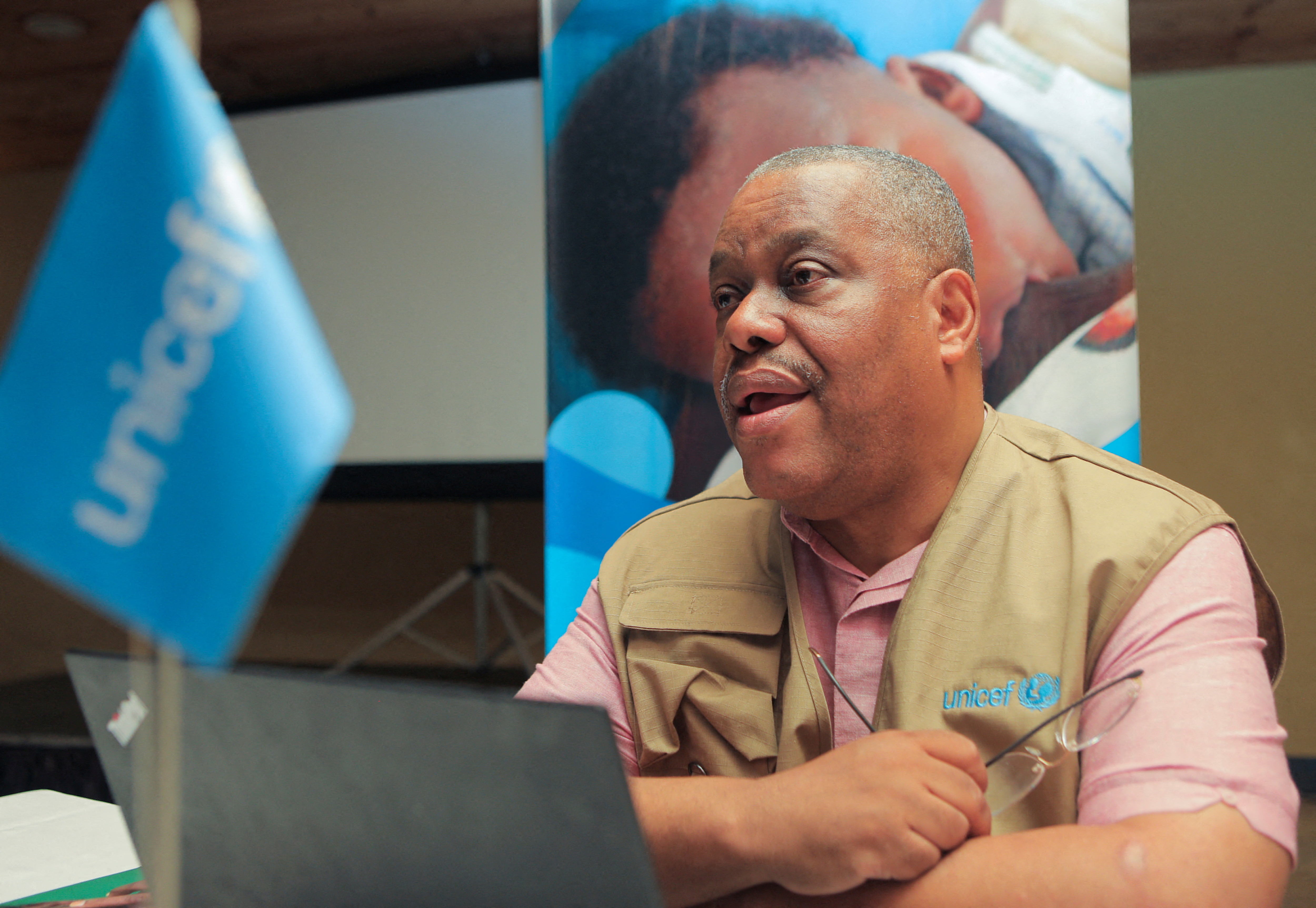 FILE PHOTO: Garry Conille, UNICEF's Regional Director for Latin America and the Caribbean, attends an interview with Reuters, in Port-au-Prince