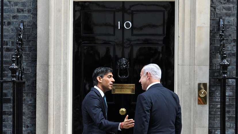 British PM Rishi Sunak meets Israeli PM Benjamin Netanyahu in London