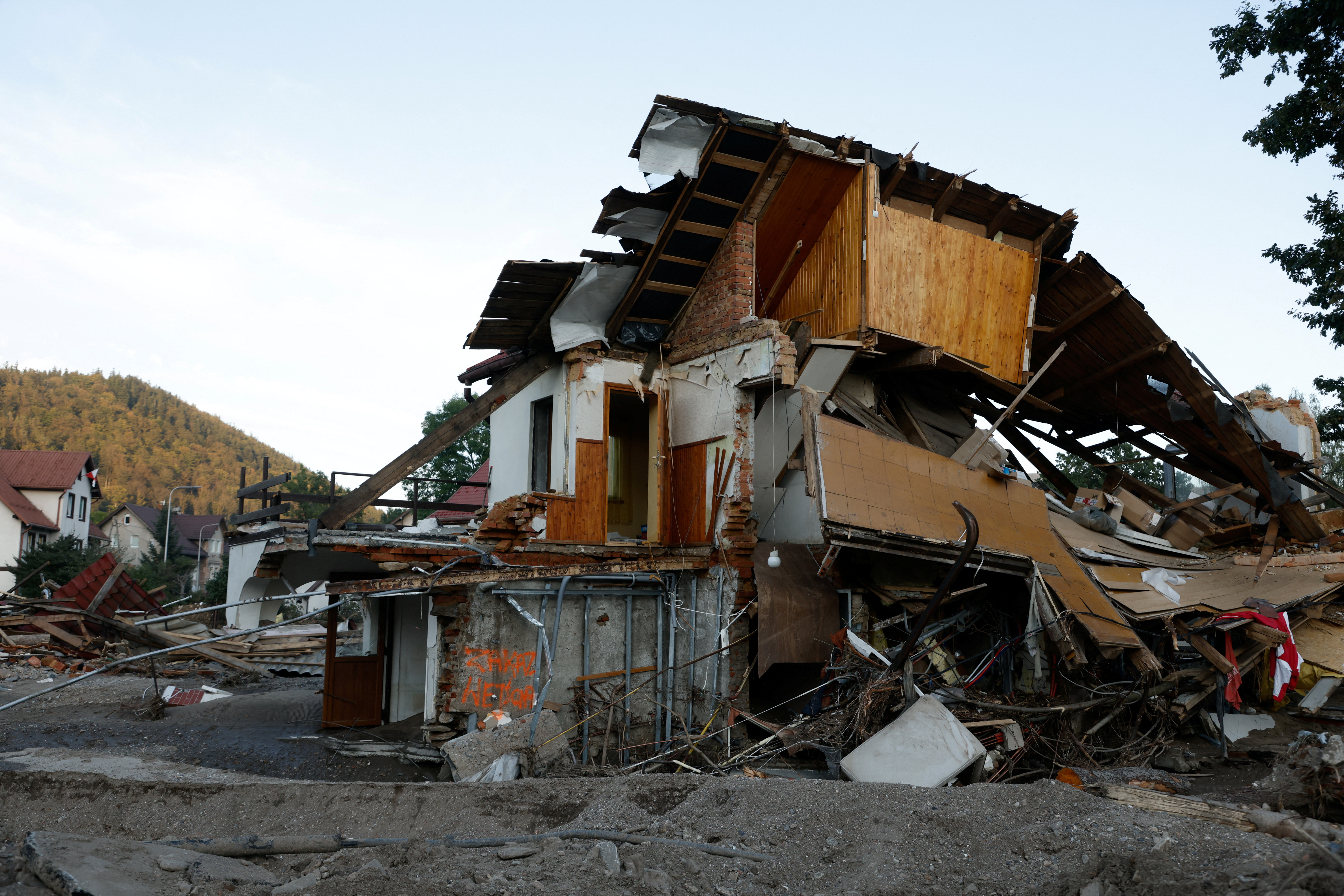 Destroyed Polish town days after intensive flood