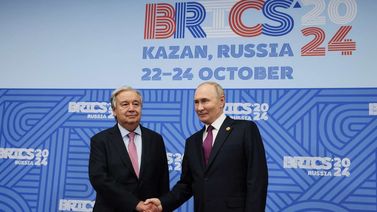 Russian President Putin and U.N. Secretary General Guterres meet at BRICS summit in Kazan