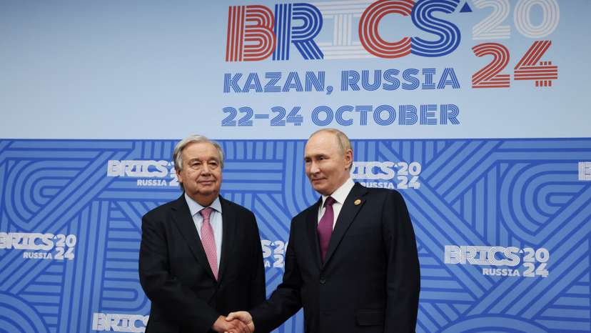 Russian President Putin and U.N. Secretary General Guterres meet at BRICS summit in Kazan