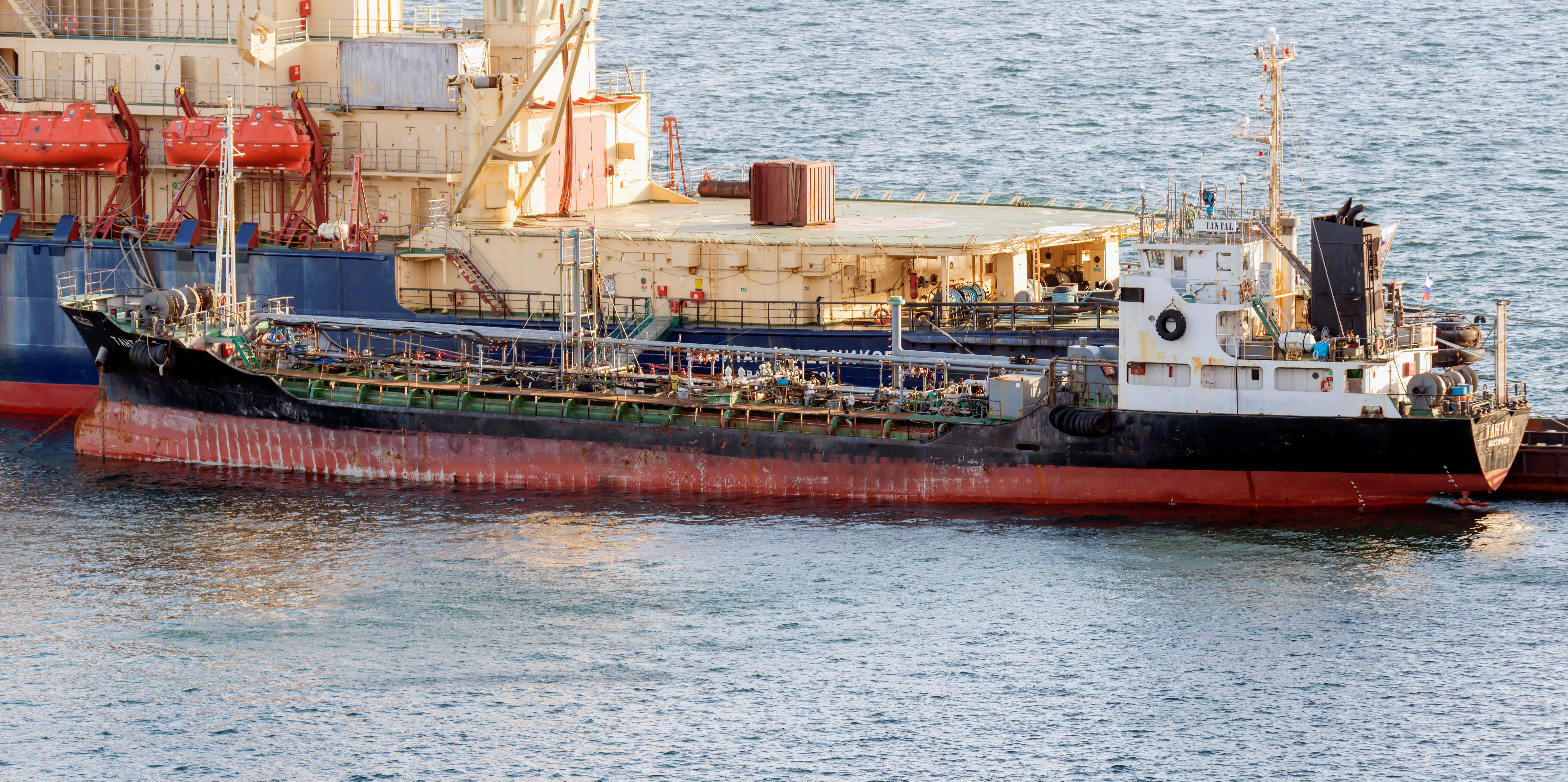 Russian Tantal an oil/chemical tanker is berthed at the far eastern city of Vladivostok