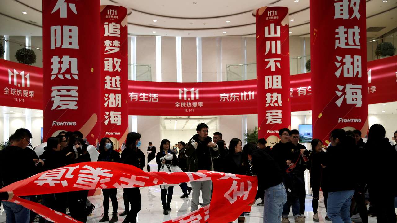FILE PHOTO: Organised tour to JD.com's headquarters and Asia No.1 logistics centre amid Singles' Day shopping festival in Beijing
