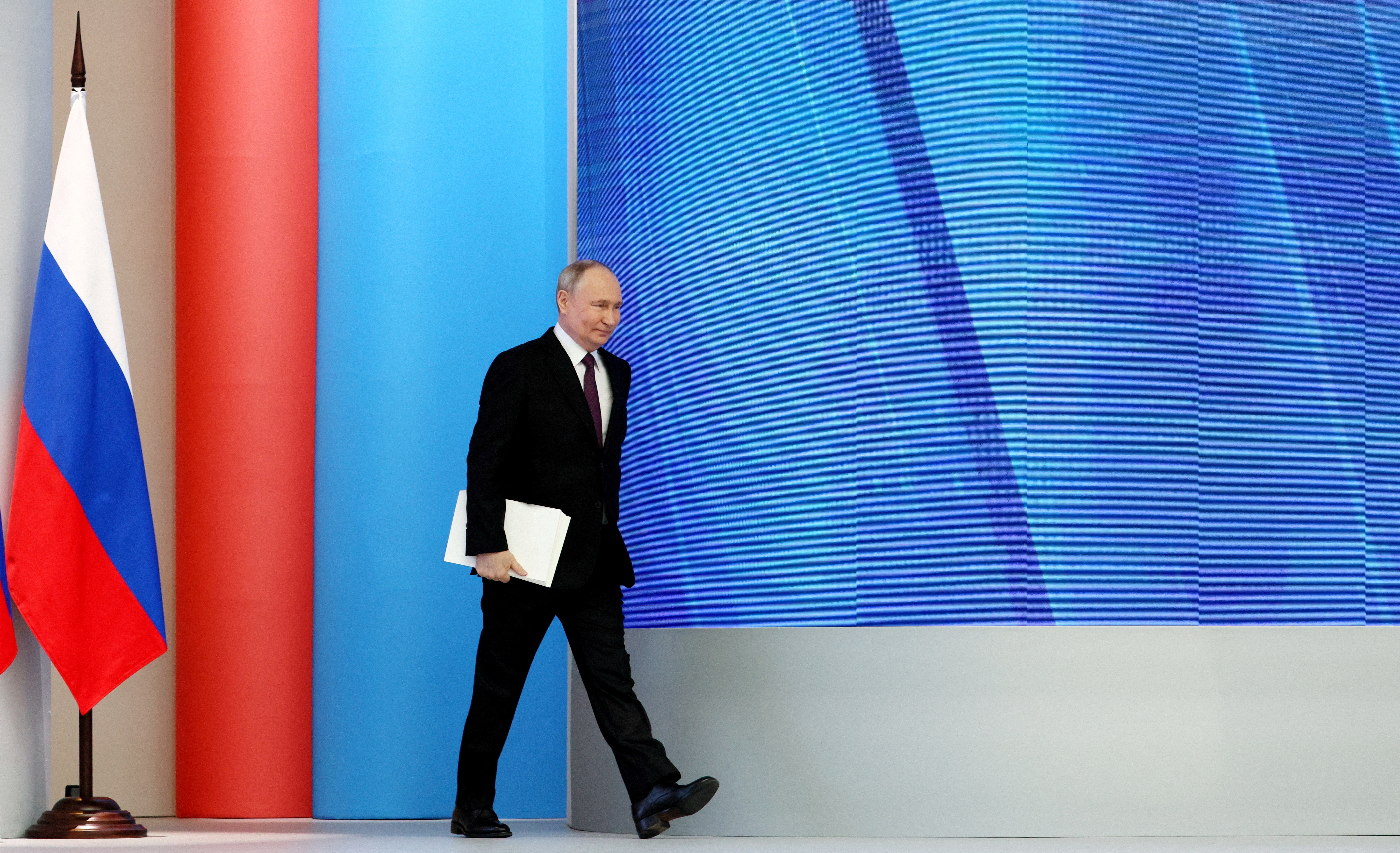 FILE PHOTO: Russian President Putin addresses the Federal Assembly in Moscow
