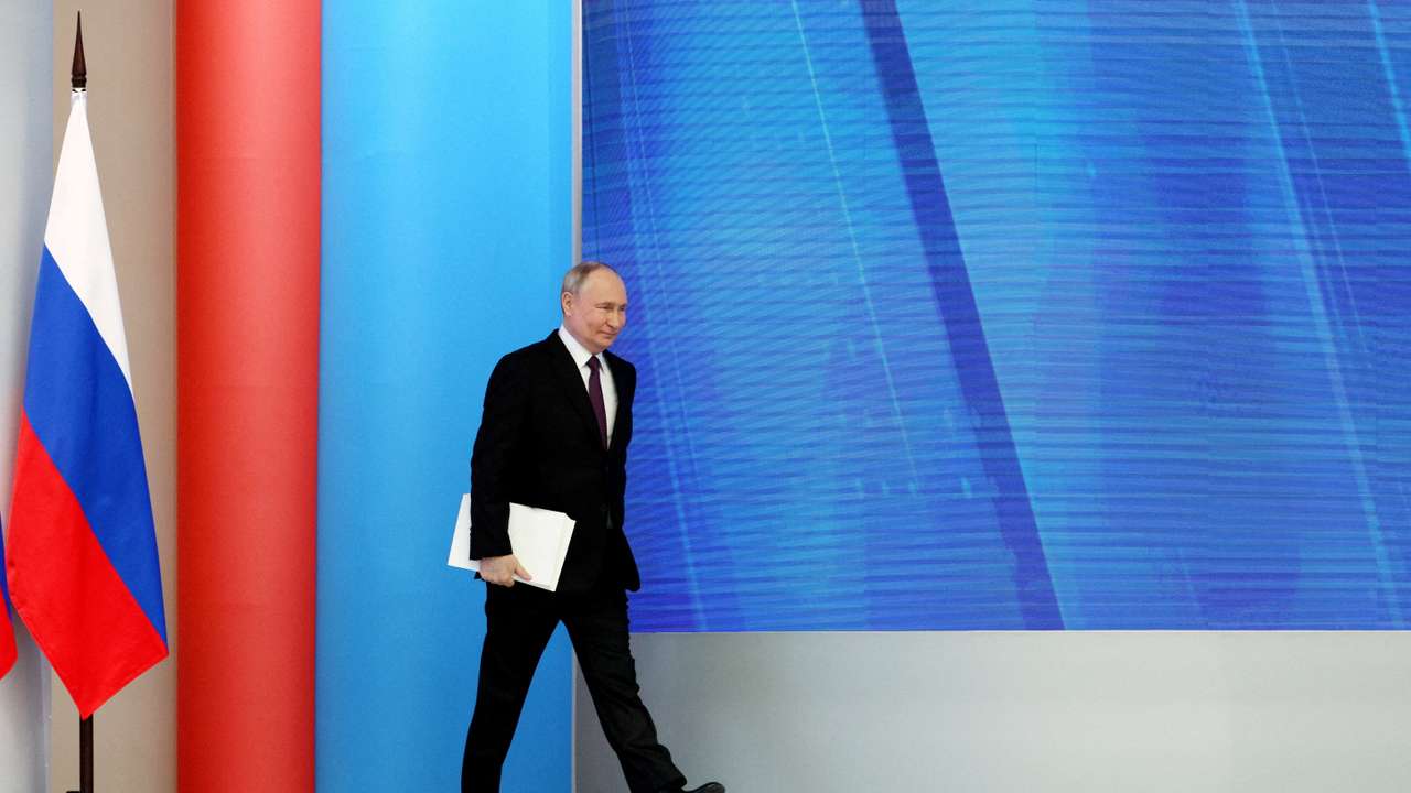 FILE PHOTO: Russian President Putin addresses the Federal Assembly in Moscow