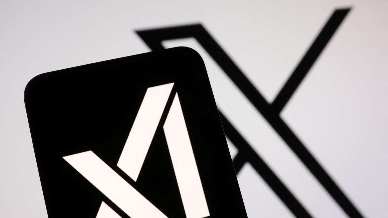 Illustration shows xAI and X logos