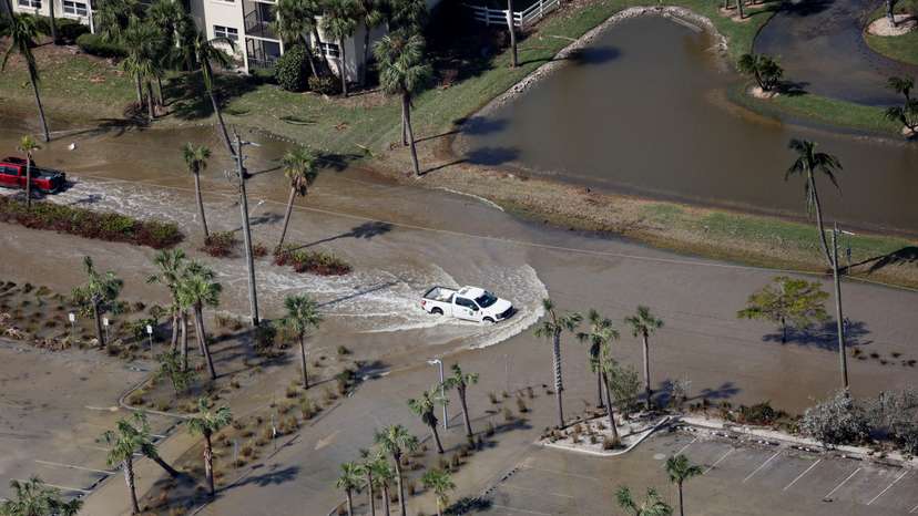 Aftermath of Hurricane Milton's landfall, in Siesta Key