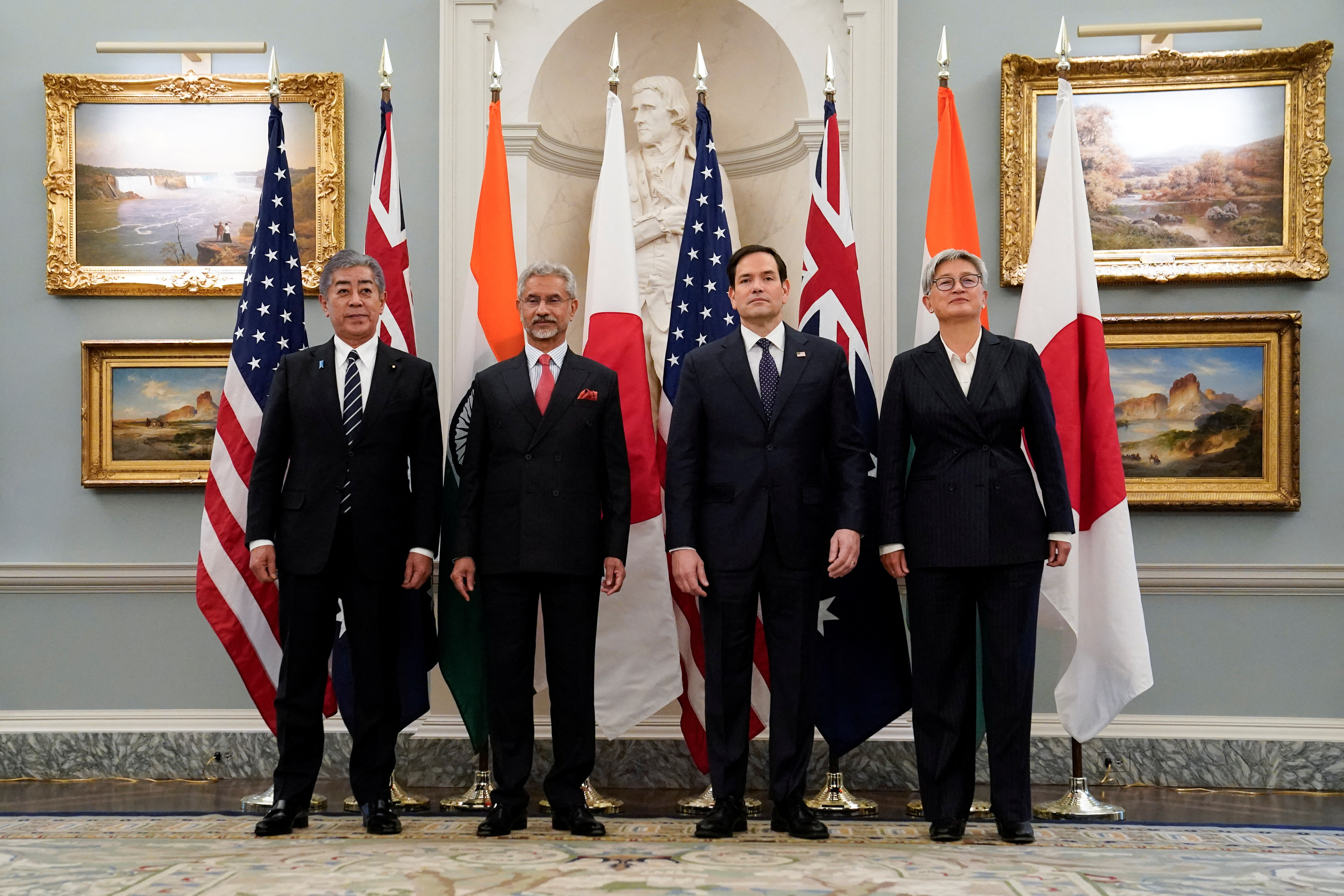 U.S. Secretary of State Rubio meets with Indian External Affairs Minister Jaishankar, Australian Foreign Minister Wong and Japanese Foreign Minister Takeshi, in Washington