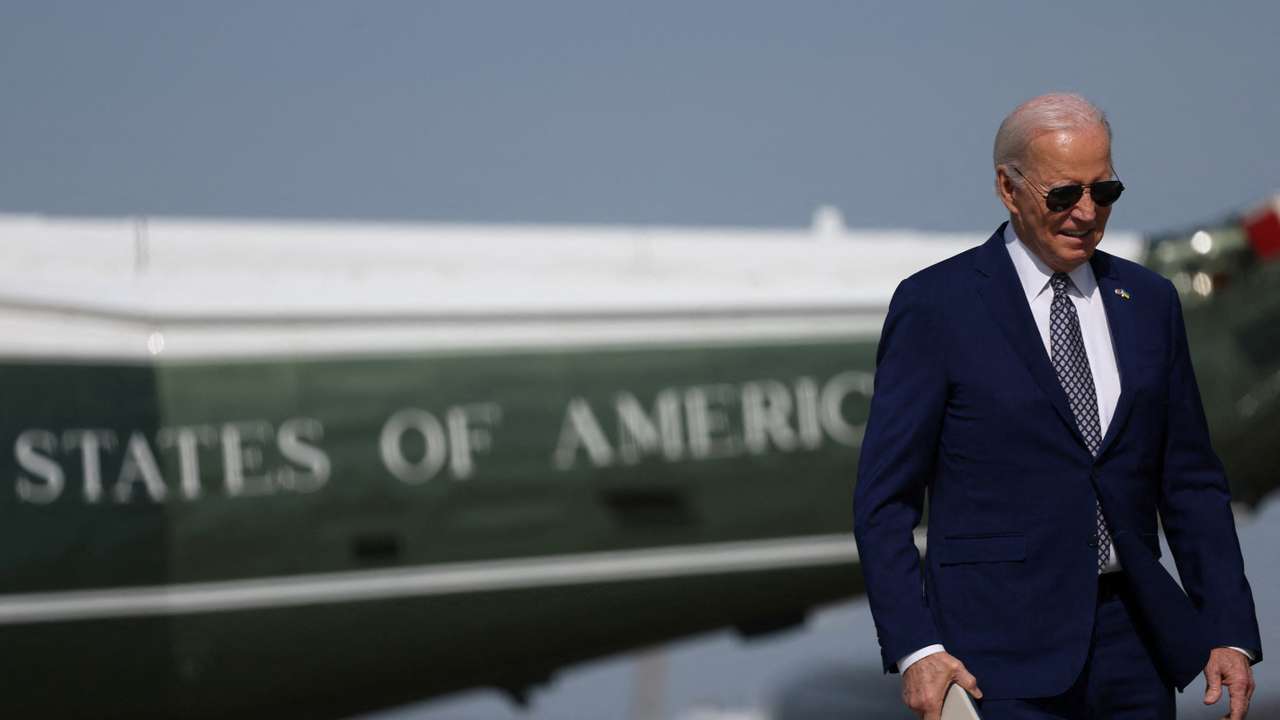 U.S. President Biden travels to New York from Joint Base Andrews